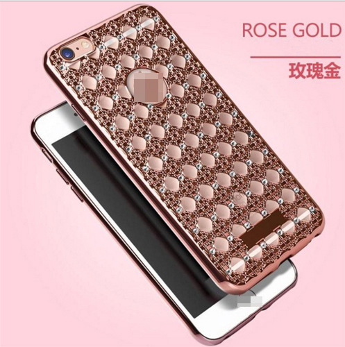 Electroplate Bling Diamond Pattern TPU Case for iPhone6 6s