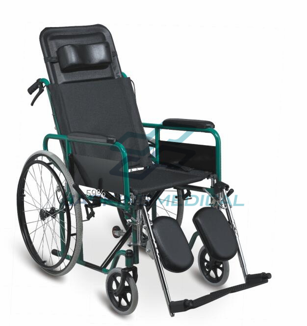 Powder Coating Steel Reclining High Back Manual Wheelchair (JX-864GC-46)