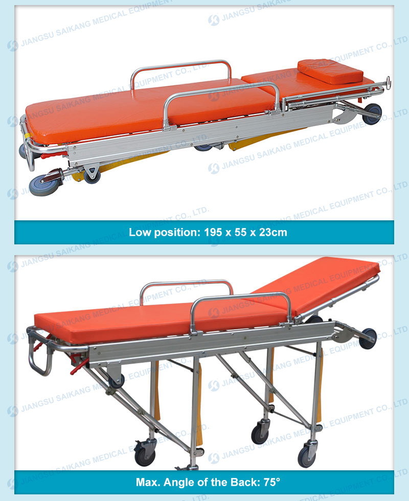 China Products High Quality Stainless Steel Patient Strecher Trolley