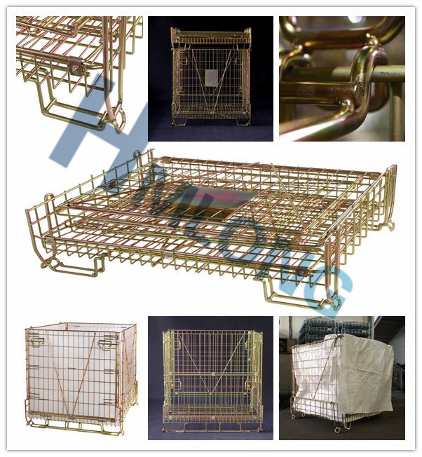 Industrial Medium Duty Galvanized Folding Steel Storage Cage
