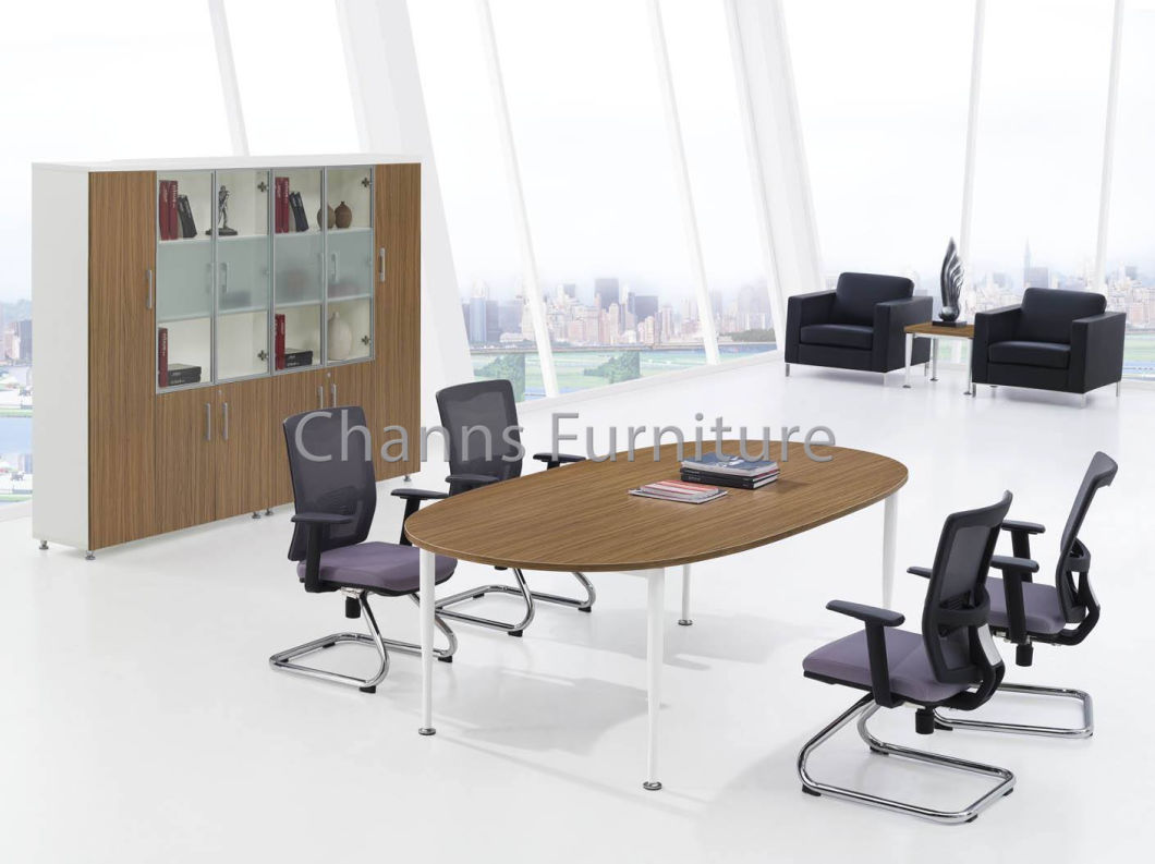 Modern Furniture Office Metal Frame Ellipse MFC Conference Table (CAS-MT31411)