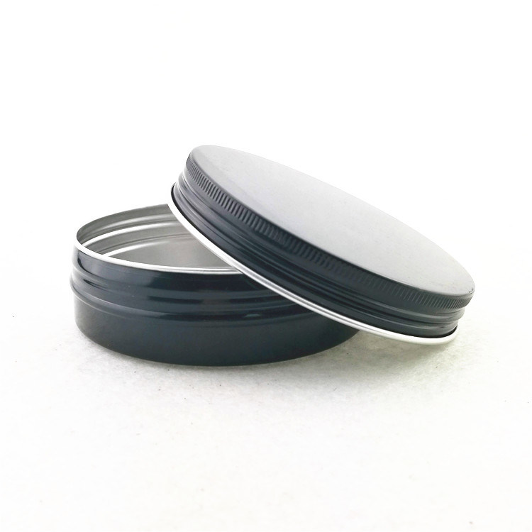 Black Aluminum Cans Cosmetic Cream Pomade Jar