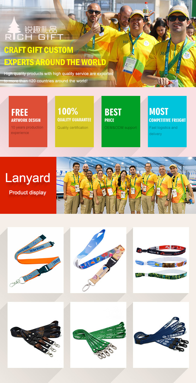 Wholesale Custom Make Your Own Jacquard Woven Company Logo Plain Lanyards for Staff