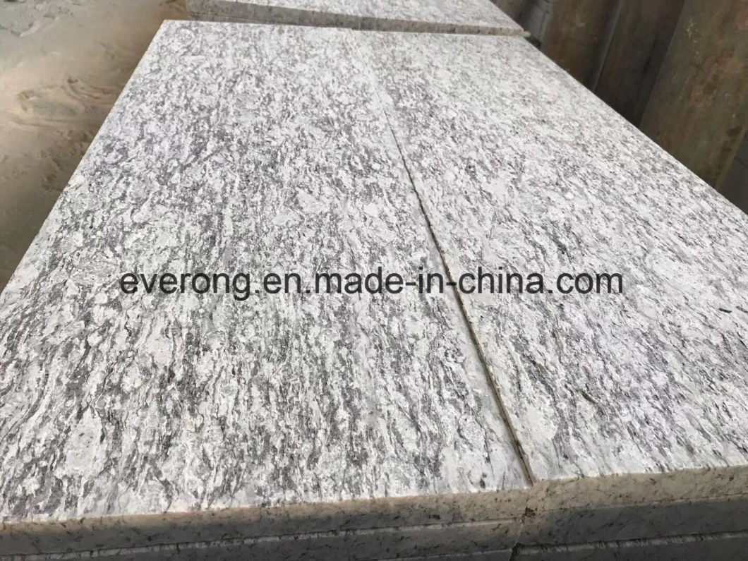 Polished Chinese Natural Sea Flower Grey Granite Stone Stairs Tread Steps