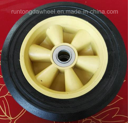 8X2.5 Rubber Solid Wheel with Plastic Hub