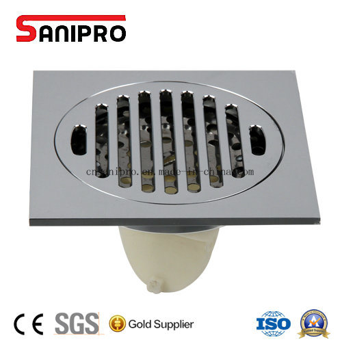 Sanipro Chrome Plated Square Brass Floor Drain