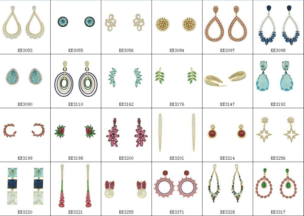 18K Gold Plating Jewelry Snowflake Earrings with Pearl (KE3158)