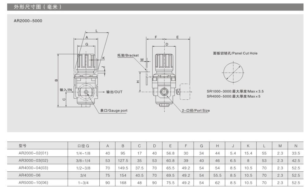 Good Quality Pneumatic Compressed Airtac Air Regulator Ar2000