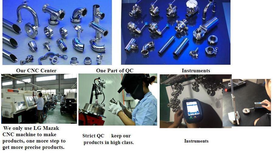 Encapsulated Sanitary 3 Piece Ball Valve Mounting Pad Manual Type