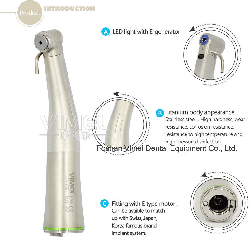 LED 20: 1 Dental Implant Handpiece Contra Angle Optical