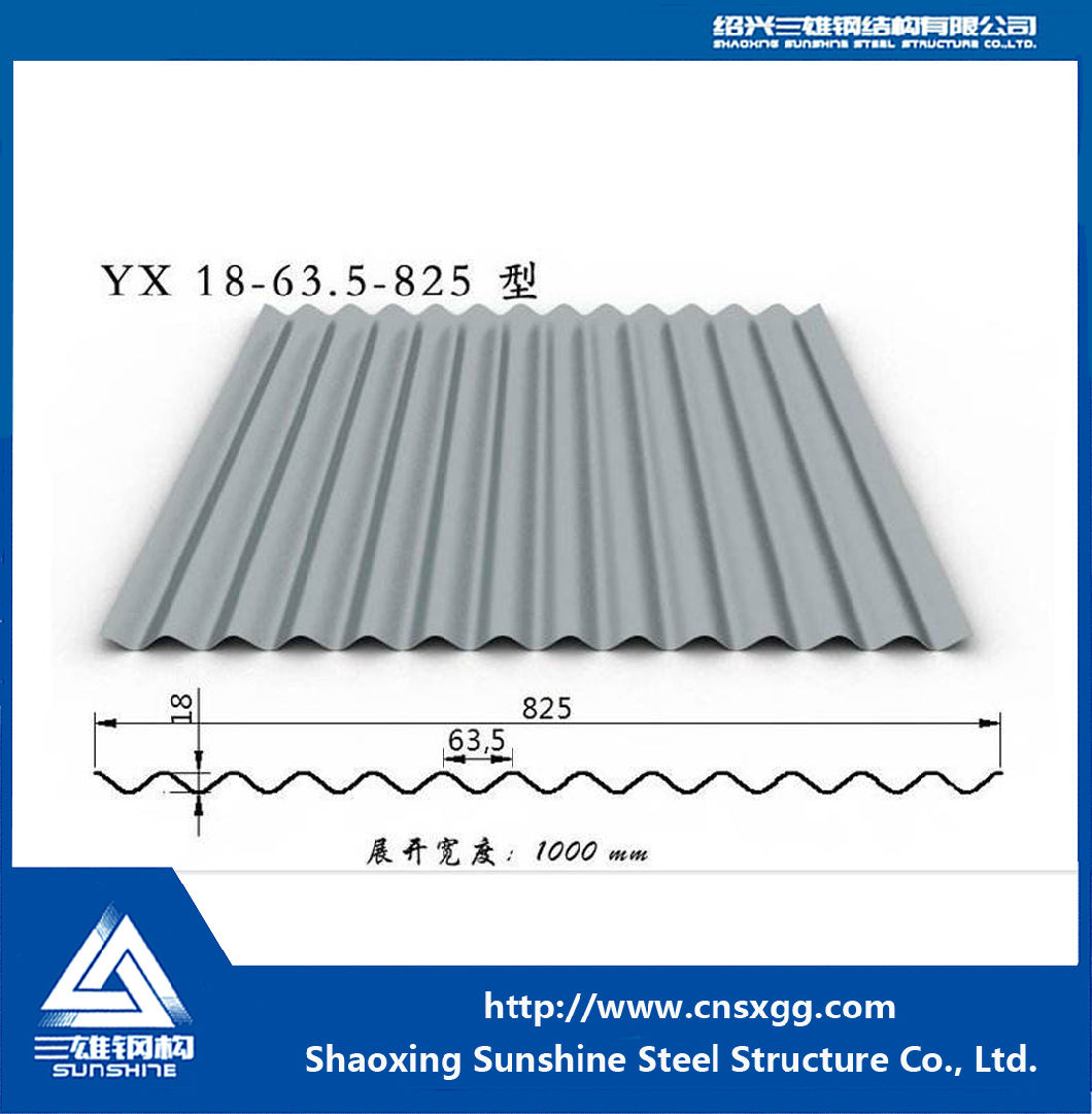 Single Wall Galvanized Corrugated Steel Roofing Sheet for Roof