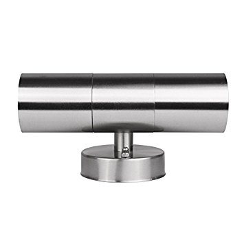 up Down Cylinder Onever Waterproof Wall Sconce Stainless Steel Wall Light Lamp Indoor Outdoor Lighting Fixture Kit 2 LED Bulbs