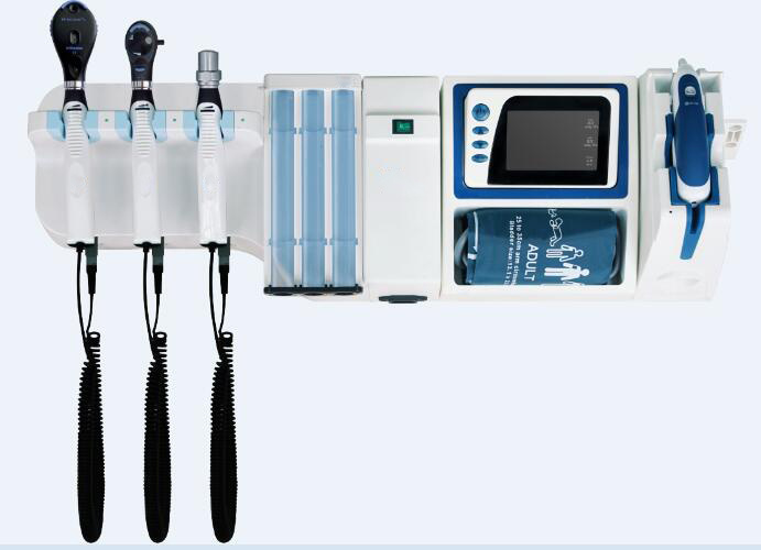 Factory Price Integrated Wall System Ophthlmoscope, Otoscope Ent Inspector, Thermometer and Sphygmomanmometer Set for Sale