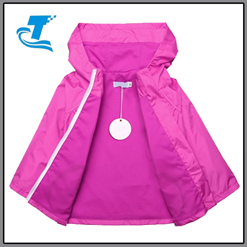 Kids Waterproof Hooded Zip-up Lightweight Rain Jacket