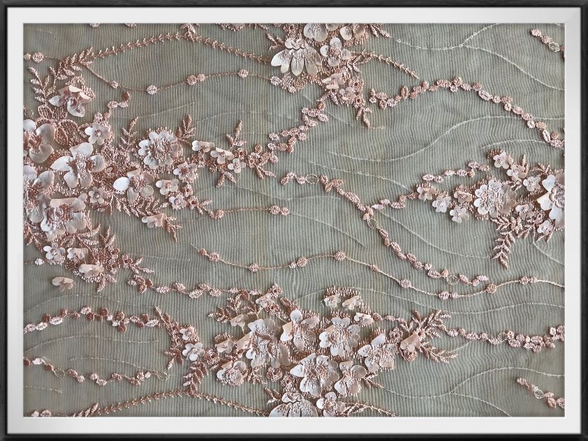 Mesh 3D Embroidery Lace Bridal Fabric Lace for Wedding Dress