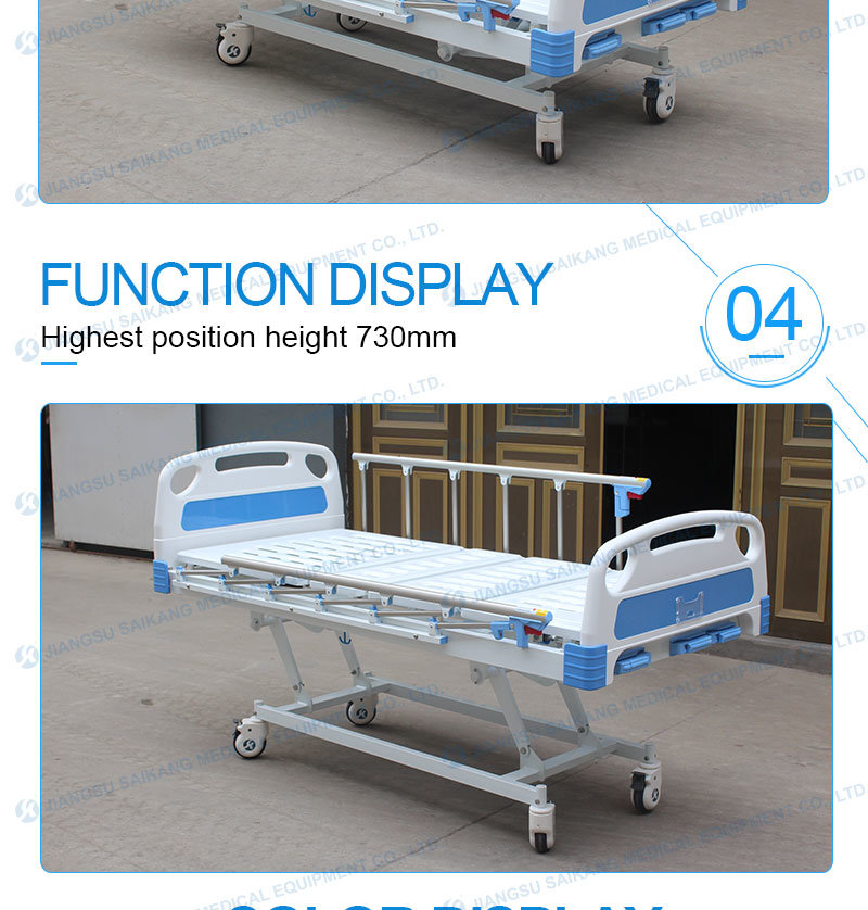 Hospital Examination Metal Manual Adjustable Bed