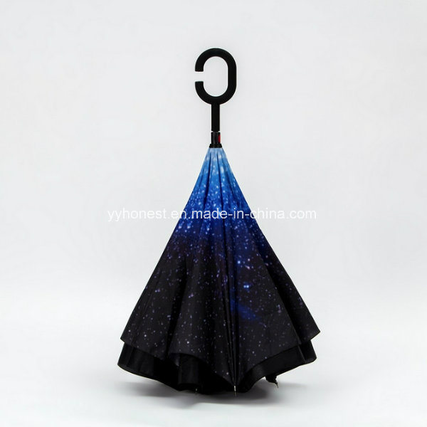 24 Inches Full Starry Sky Printing Inverted Umbrella