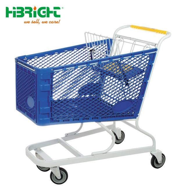 Wholesale Supermarket Plastic Hand Shopping Trolley Cart