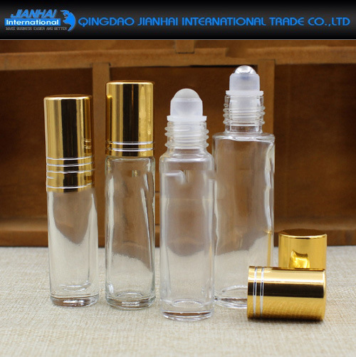 Empty Clear Glass Refillable Perfume, Essential Oil Roller Bottles