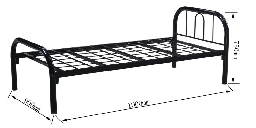 Hotel Worksite School Military Camp Use Steel Metal Single Bed
