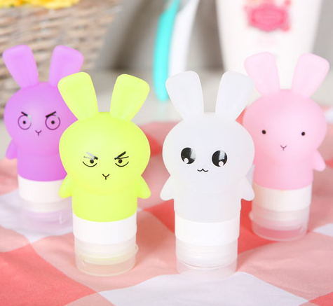 Lovely Cartoon Travel Bottles, Leakproof Silicone Refillable Travel Containers