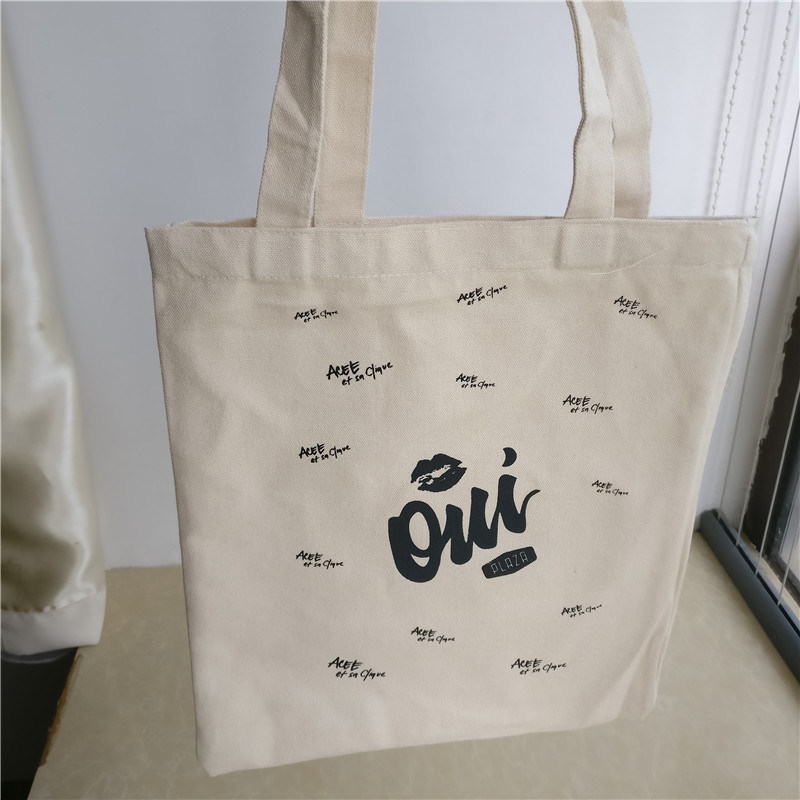 Natural Cotton Canvas Shopping Bags Custom Tote Bags with Logo Foldable Reusable Grocery Fabric Tote Bags