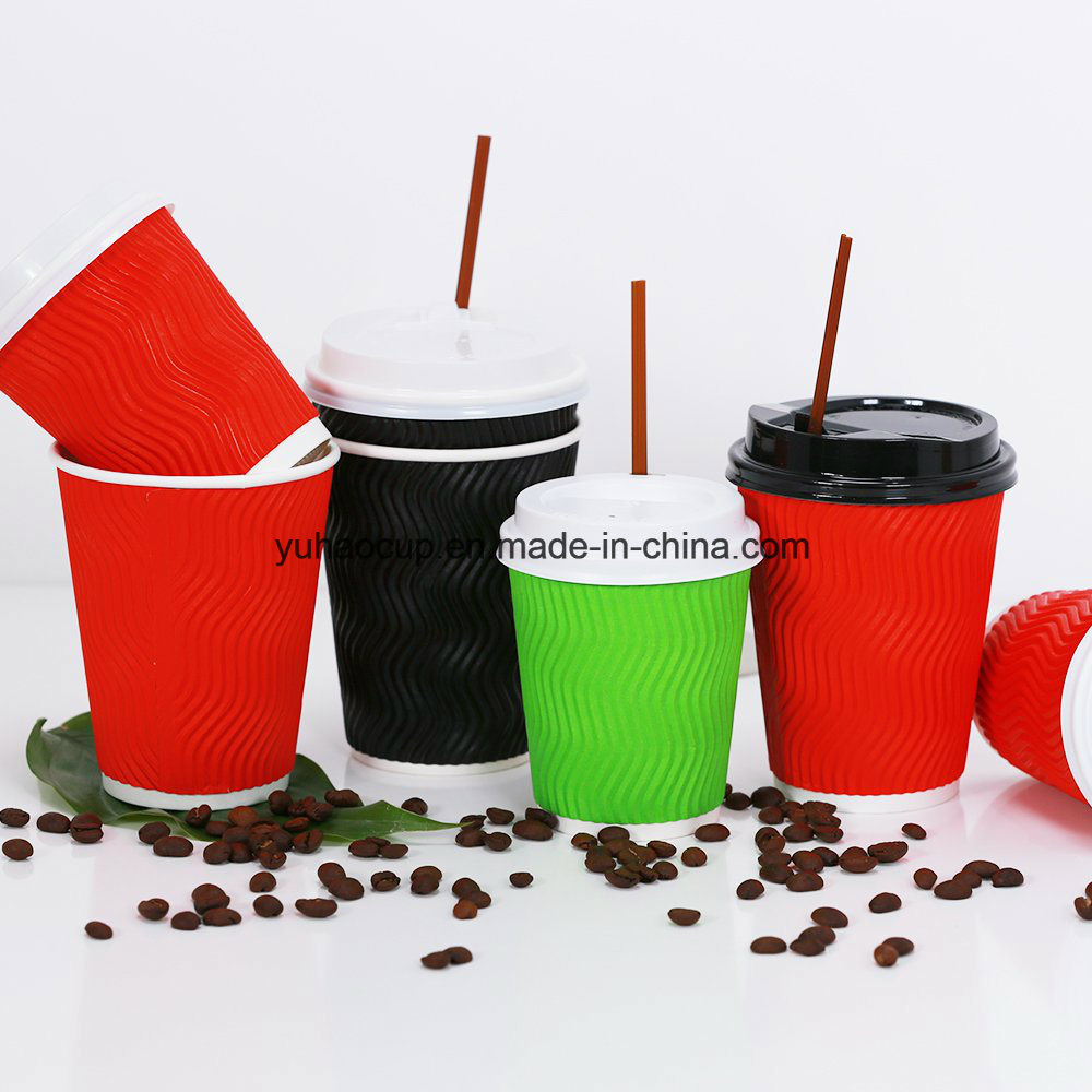 Biodegradable Food Packaging Compostable PLA Ripple Wall Paper Cup