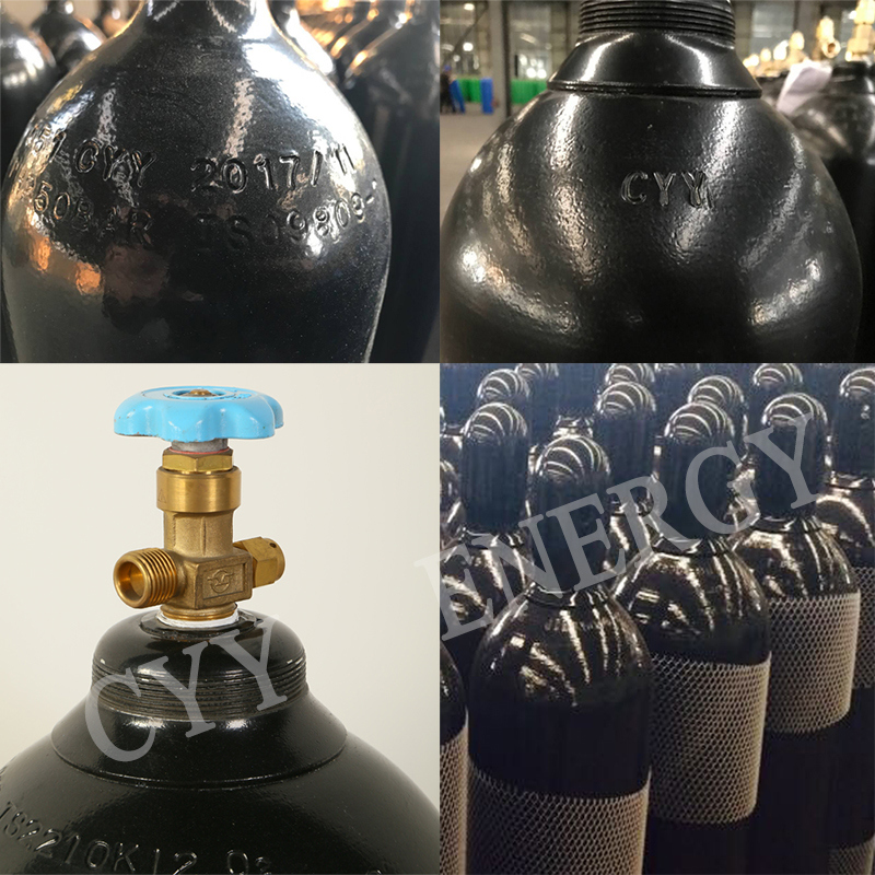 High Pressure Stainless Steel Gas Cylinder for Oxygen Nitrogen Argon with ISO Standard