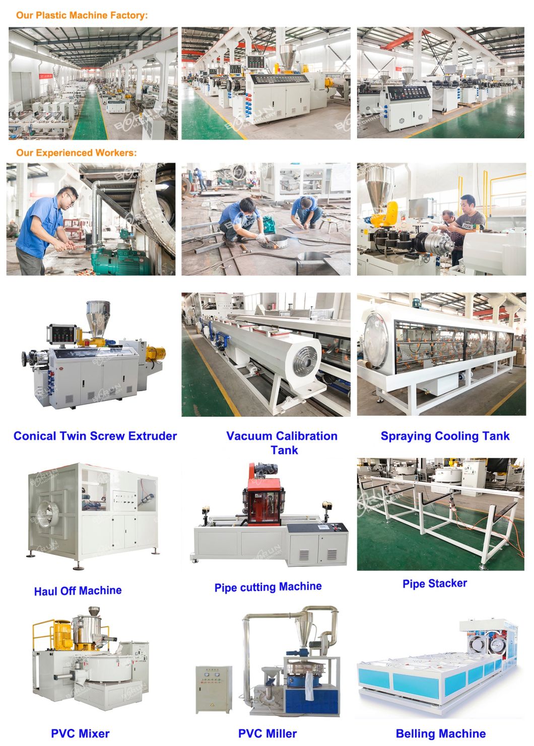 Plastic PVC Wpvc Board Pipe Tube Extruder Extrusion Machine