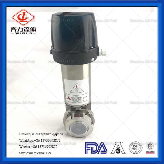 Stainless Steel Intelligent Pneumatic Butterfly Valve with Union