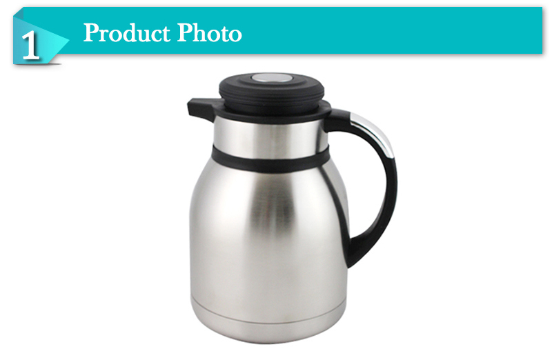 Middle Button Cap Thermos Stainless Vacuum Coffee Jug (JSCF)