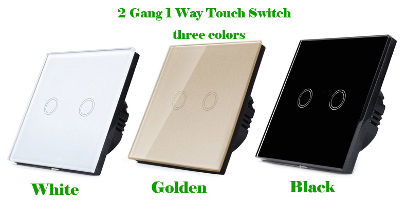 Smart Home Touch Switch, EU Standard 1 Gang 1 Class White Crystal Glass Panel, AC170~250V, LED Indicator, Touch Screen Switch