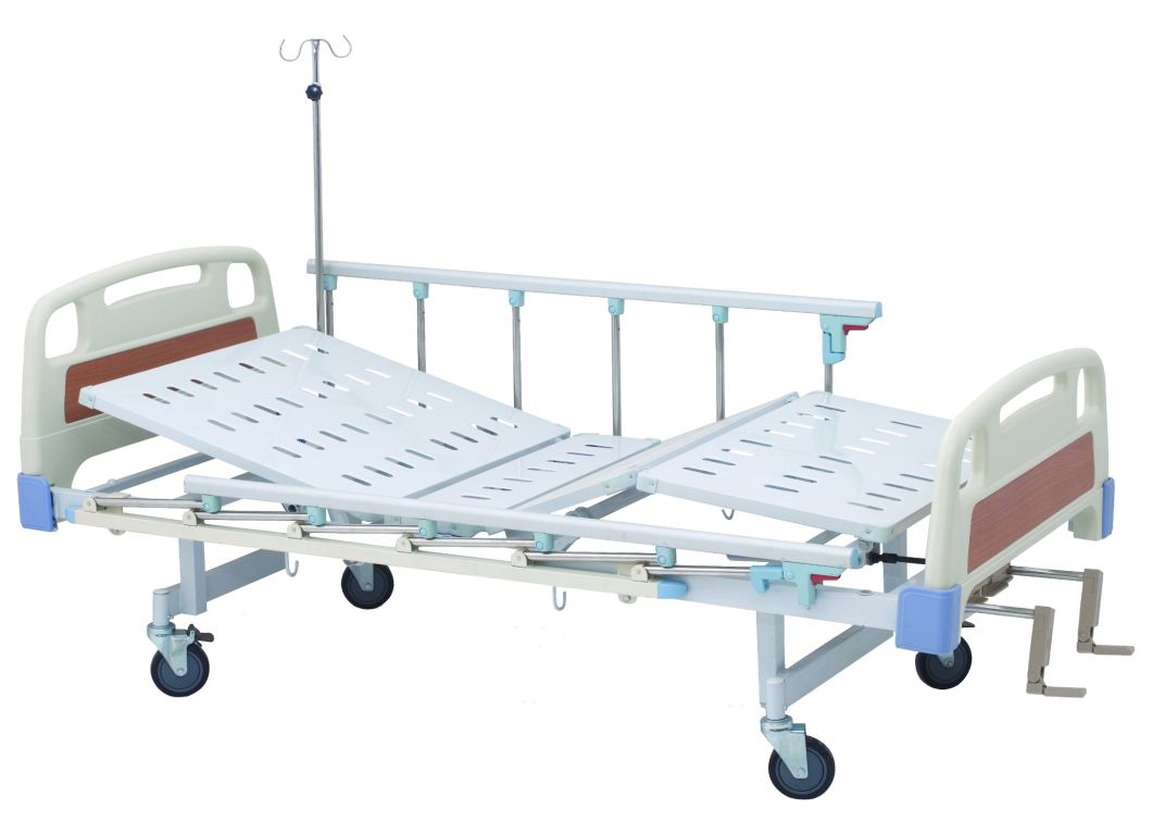 Double Crank Manual Hospital Bed Medical Furniture