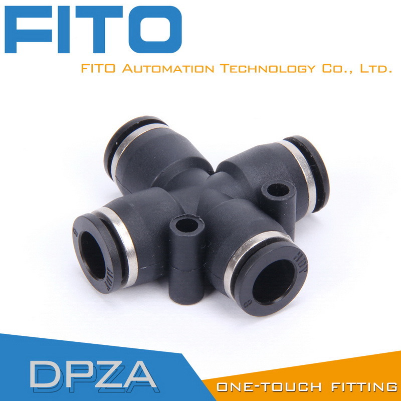 Cross 4-Way Pneumatic Cylinder Valve Fitting