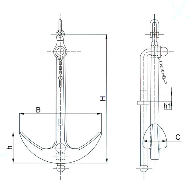 Solas Approved Marine Ship Using Admiralty Anchor