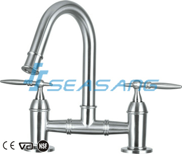 Double Handle Bathroom Basin Water Tap Made of Stainless Steel