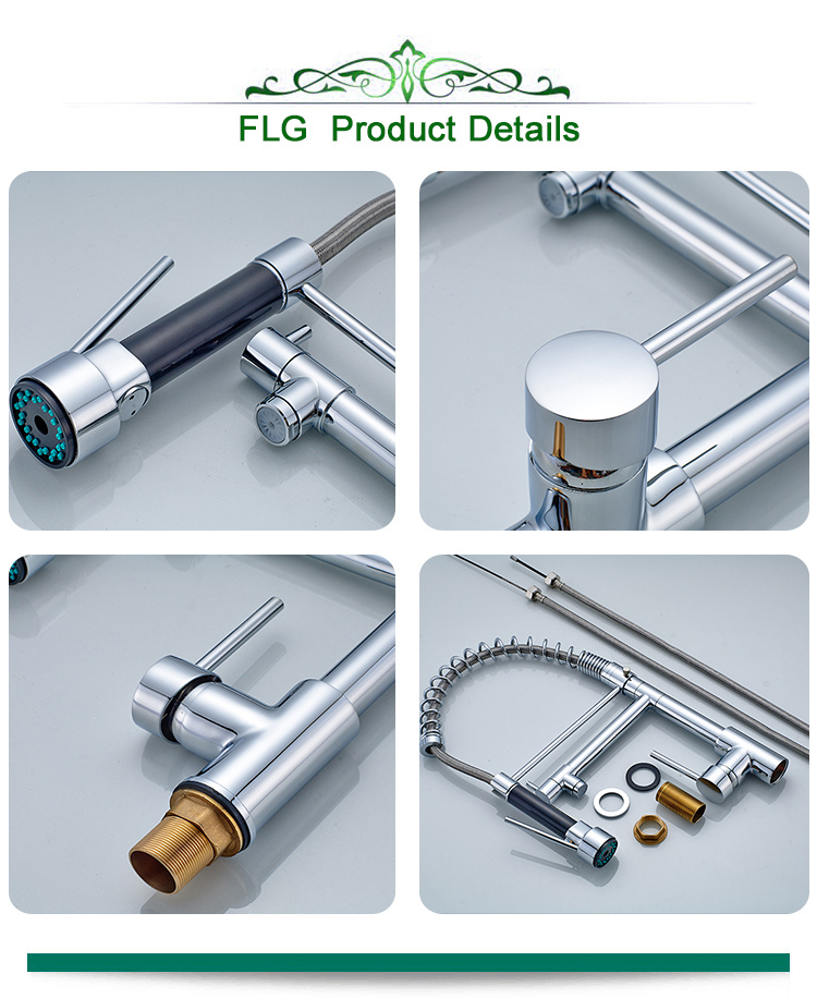 Flg High Quality Chrome Handle/Hole Kitchen Sink Faucet