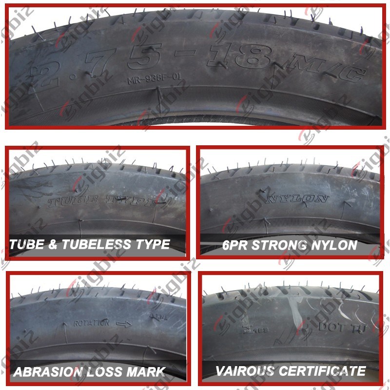 Rubber Tubeless Tricycle Motorcycle Tyre/Tire (100/90-18)