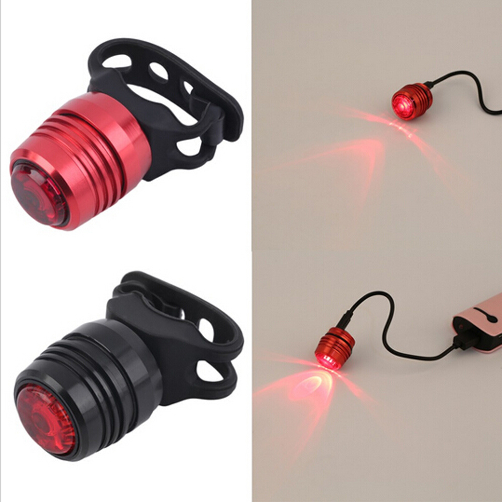 USB Rechargeable 3 Mode Bike Bicycle Red White LED Safety Rear Warning Ruby Tail Light