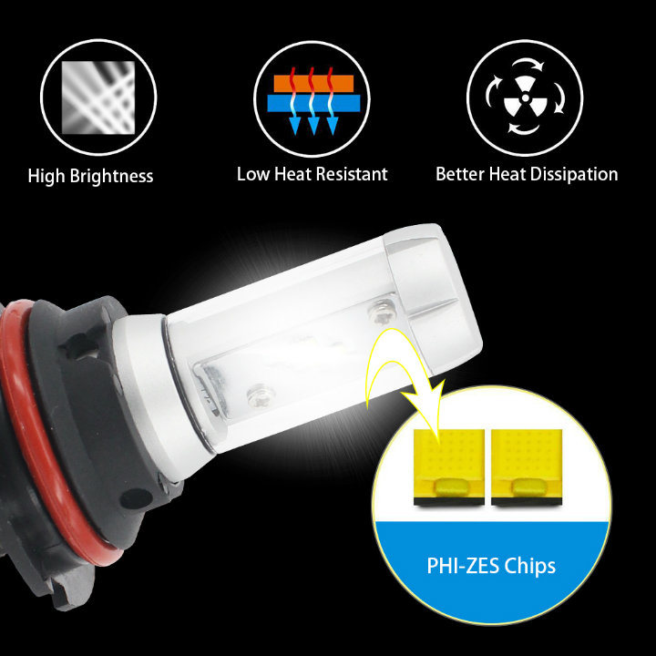 Super Bright Yellow White 6000lm 50W Headlamp Bulbs 12V Dual Color H4 LED 9004 9007 H13 H7 LED Headlight