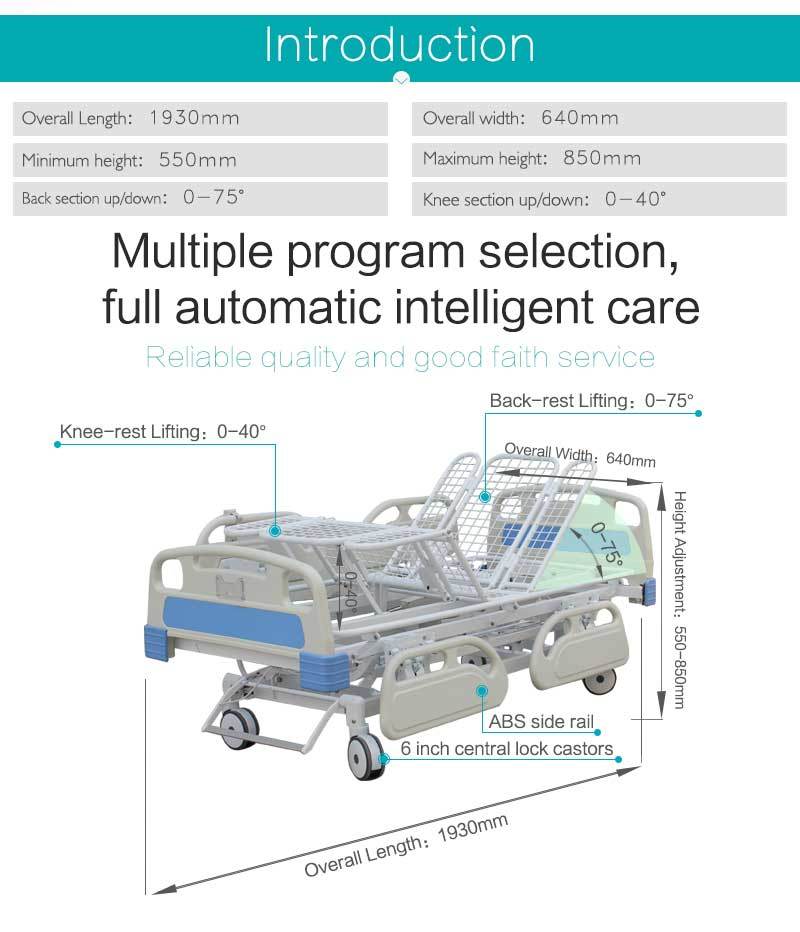 Luxury Modern Hospital Patient Recovery ICU Bed for Sick People