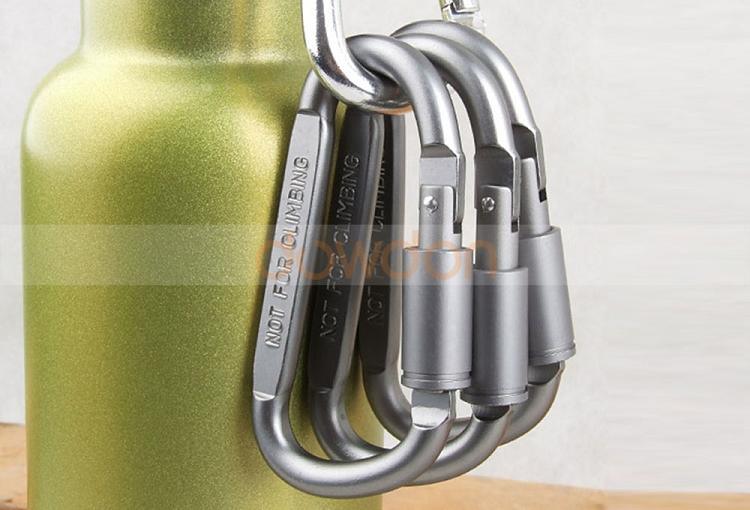 Outdoor Silver D-Type Aluminum Alloy Mountaineering Hanging Carabiner Buckle