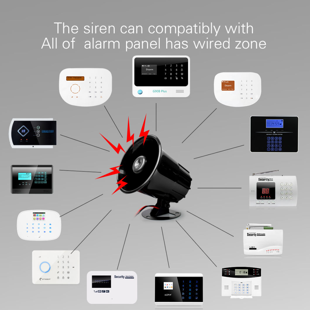 Wired Alarm Siren Work with Alarm System for Home Security