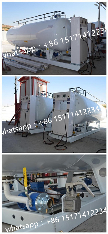 20000 Liters LPG Gas Filling Tank Skid Station 10tons with Filling Scale or Dispenser