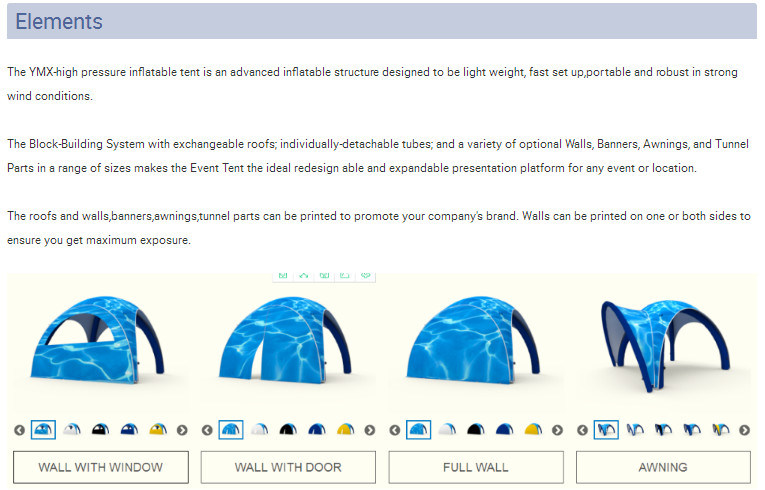 Customized Outdoor Inflatable Tent for Camping with Waterproof Function