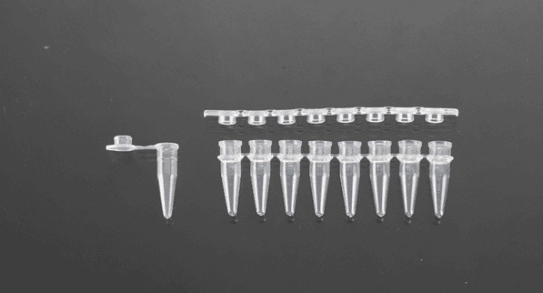 8 Snap Strip PCR Tubes with Flat Cap