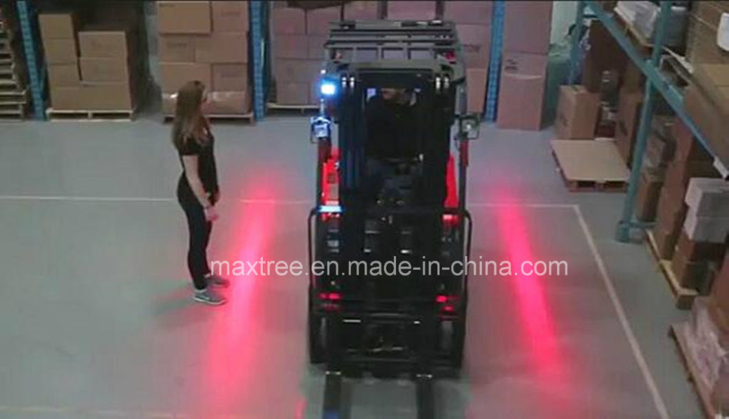 Side-Mounted Pedestrian Red Zone Warning Light for Pallet Stackers/Diesel Trucks