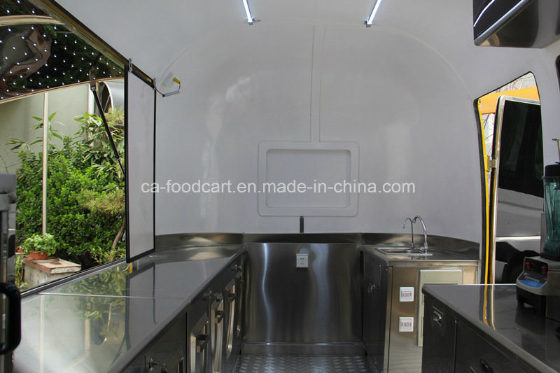 Tc-Ca03s Mirror Stainless Steel Fast Food Cart Trailer