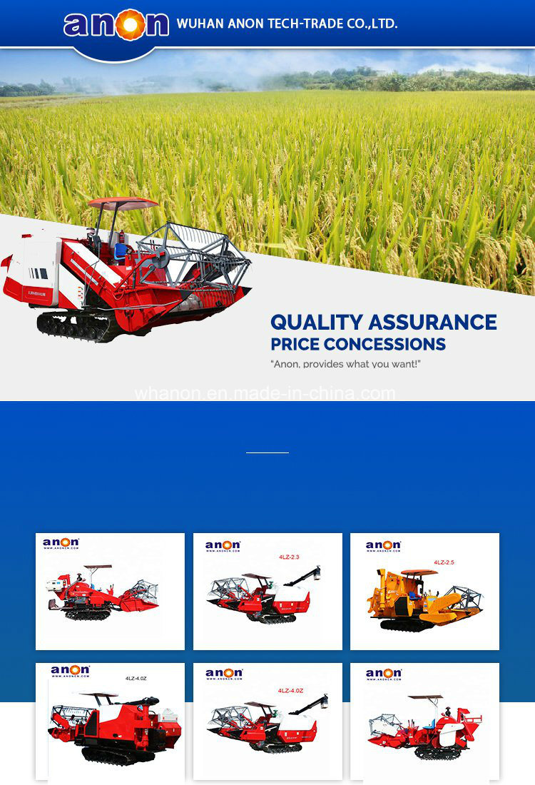 ANON 4LZ-1.0 Mini Rubber Track Paddy Wheat Rice Combine Harvester Price