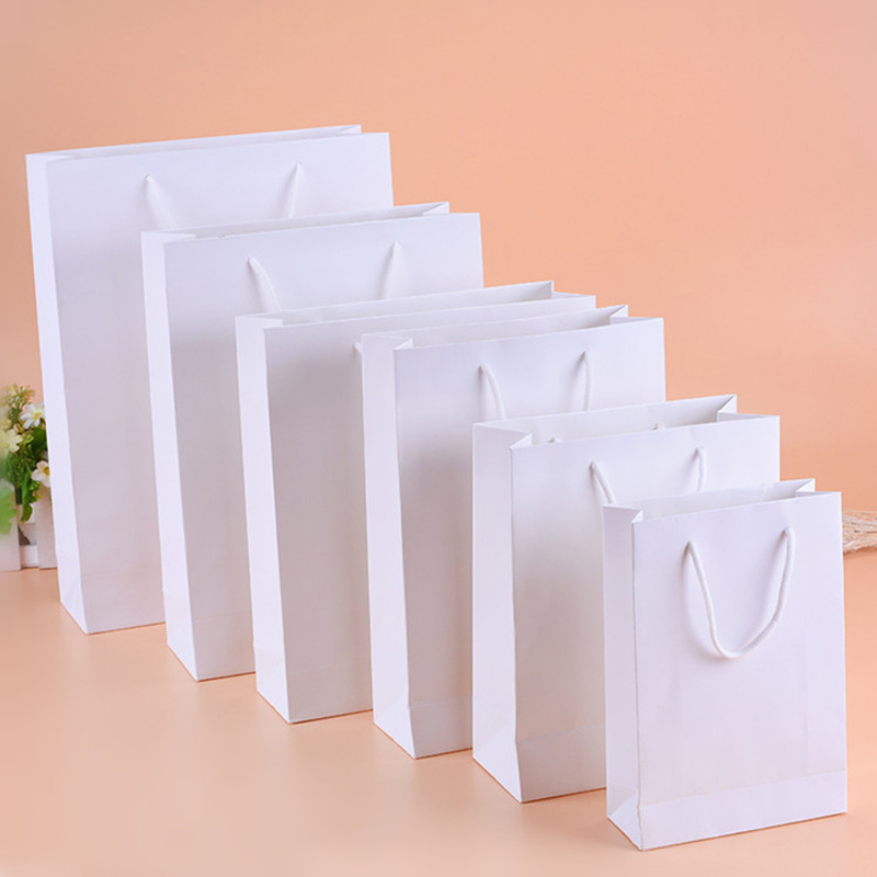 White Retail Rope Art Paper Print Carrier Bag